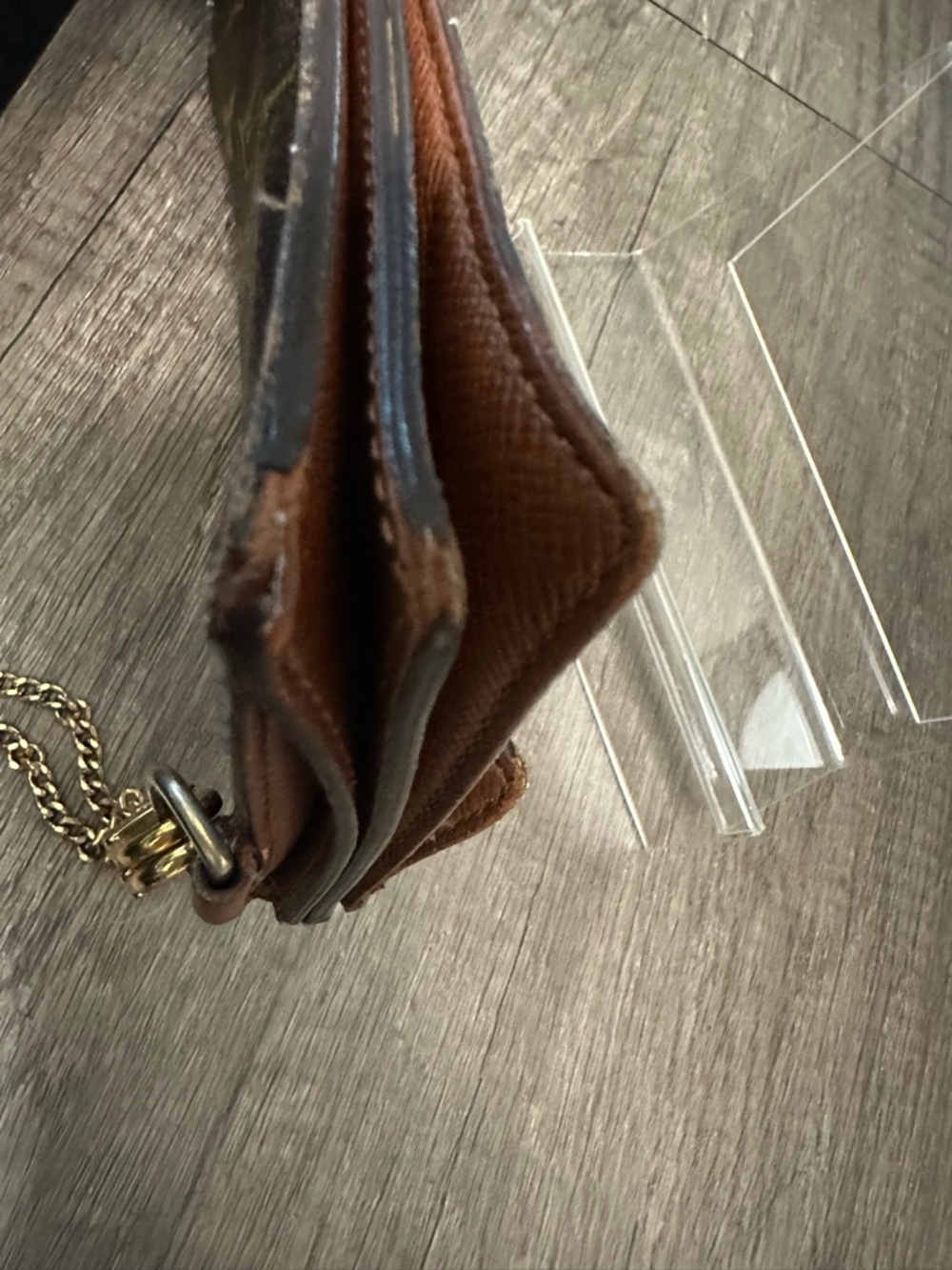 Louis Vuitton Monogram Canvas Chain Wallet in Brown with Gold Hardware - Picture 4 of 14